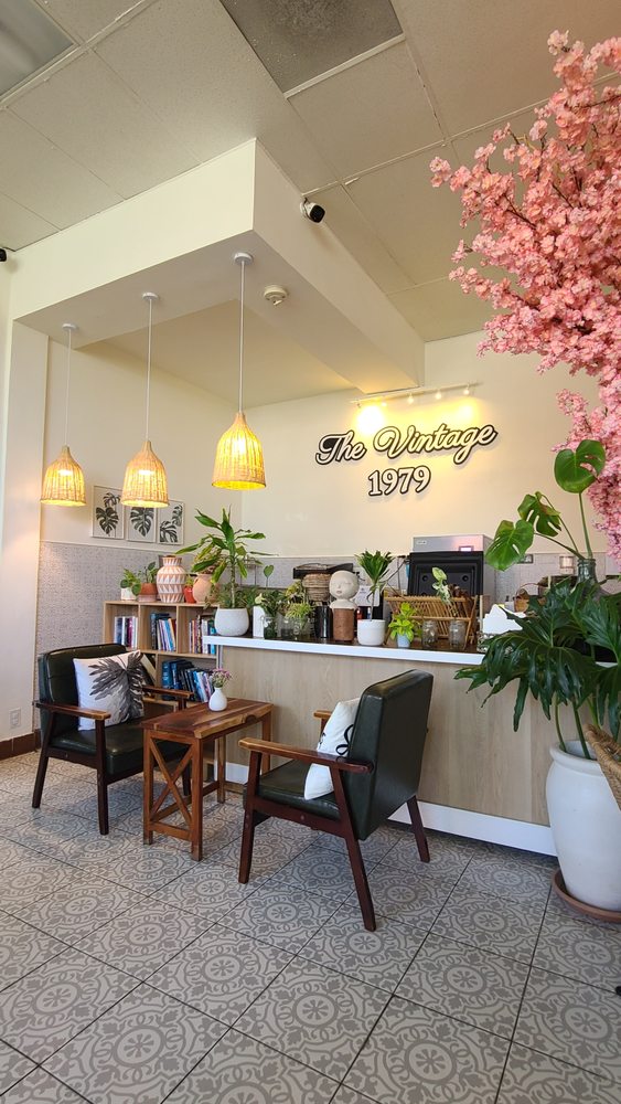 The Vintage 1979 sign above the counter